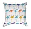 Retro Colorful Flamingos Throw Pillow