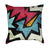 Explosive Red Black and Blue Graffiti Throw Pillow