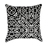 Abtract Black and White Ethnic Throw Pillow Version 2