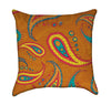 Mustard Paisley over Orchre Throw Pillow