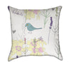 Vintage Teal Bird with Foliage Throw Pillow