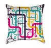 Colorful Abstract Piping Throw Pillow