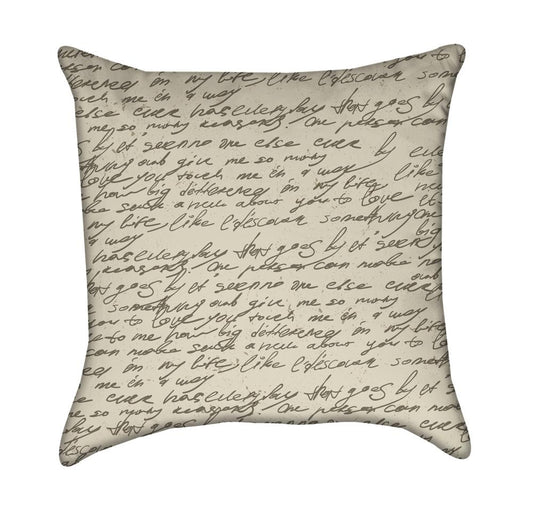 Old Manuscript Writing Love Letter Throw Pillow