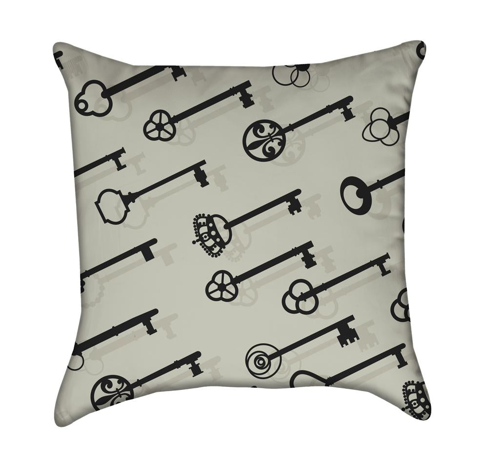 You Hold the Key to My Heart Grey Throw Pillow