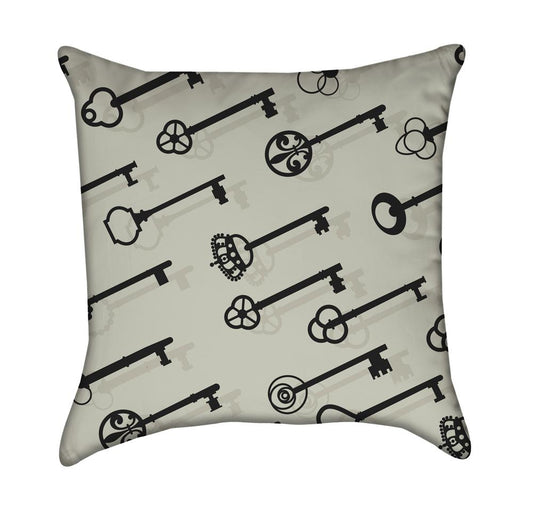 You Hold the Key to My Heart Grey Throw Pillow