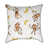 Silly Monkey Kids Throwing Bananas Throw Pillow