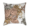 Salmon Roses And Peach Forget-Me-Not Victorian Floral Throw Pillow
