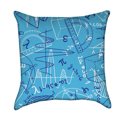 Blue Math Equations Throw Pillow