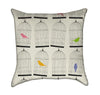 Birds In a Cage Beige Throw Pillow