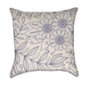 Delicate Periwinkle Floral Over Beige Throw Pillow