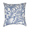 Periwinkle Blue and White Filigree Throw Pillow