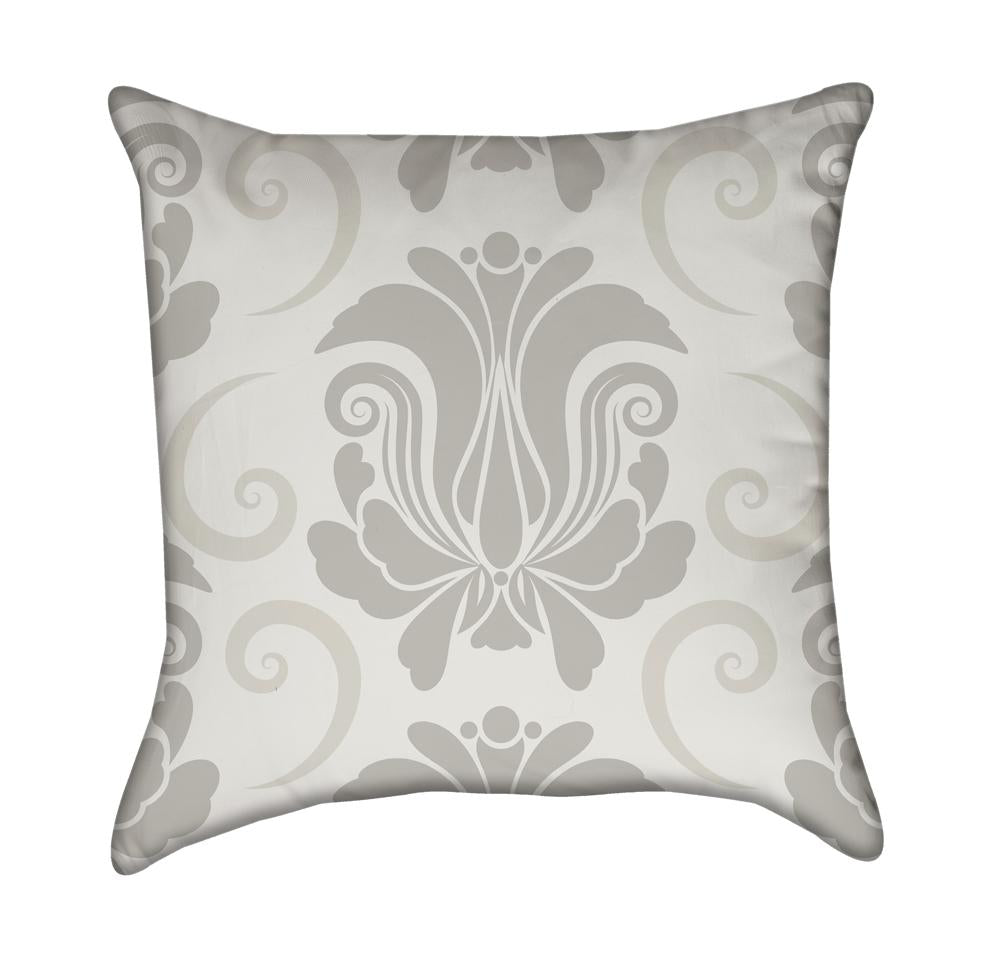 Large Neutral Beige and Tan Damask Throw Pillow