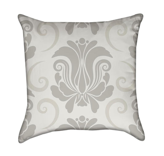 Large Neutral Beige and Tan Damask Throw Pillow
