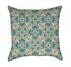 Clover Knotwork in Tourquoise on Tan Throw Pillow