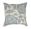 Moss Green Roses on Beige Grunge Throw Pillow Close Up Back Side