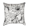 Black and White Koi and Lily Pads Zen Throw Pillow
