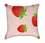 Strawberries and Polka Dots on Bubble-Gum Pink Throw Pillow