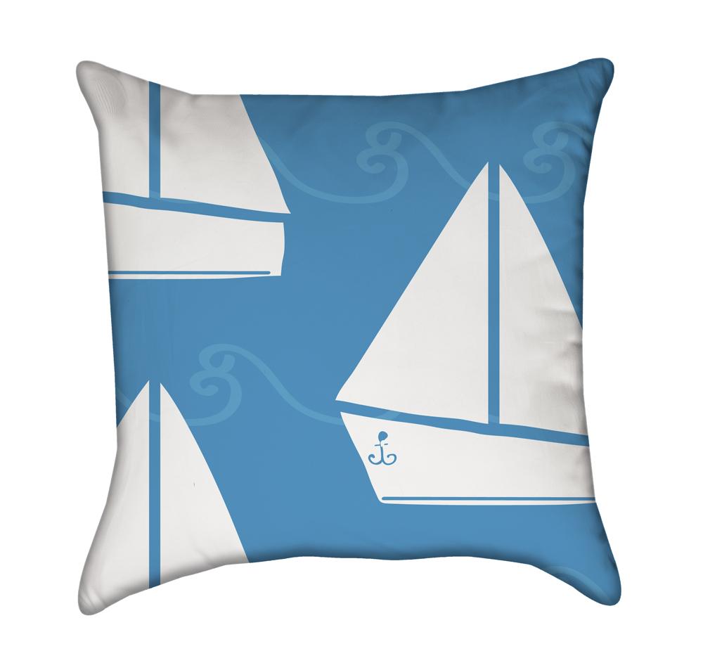 Little Boy Blue's Little White SailboatsThrow Pillow