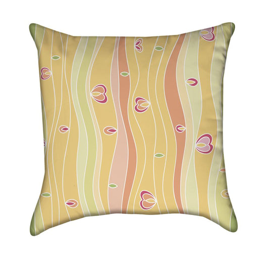Fancy Peach, Salmon and Lime Stripes with Hearts
