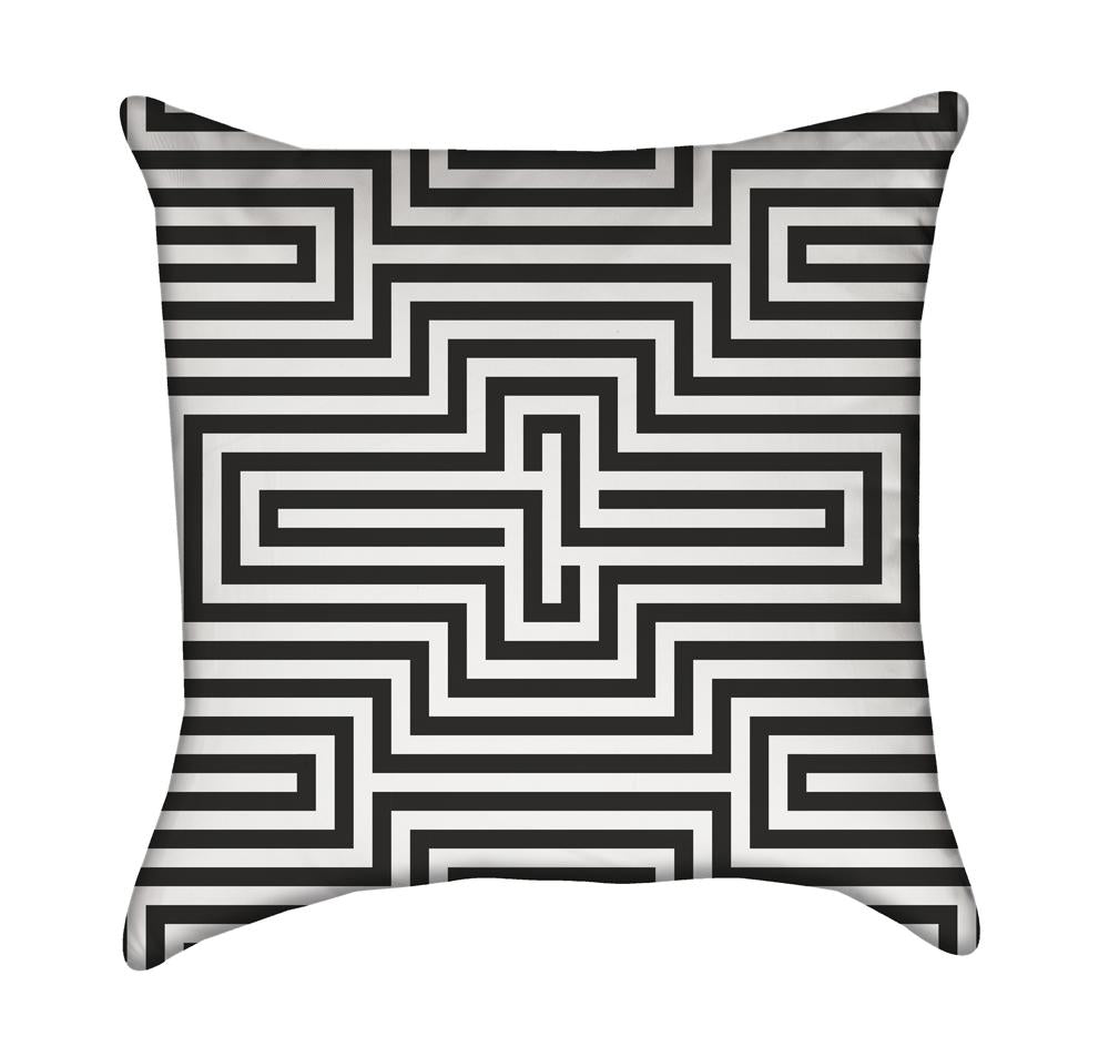 Abstract Modern Black and White Optical Illustion Throw Pillow