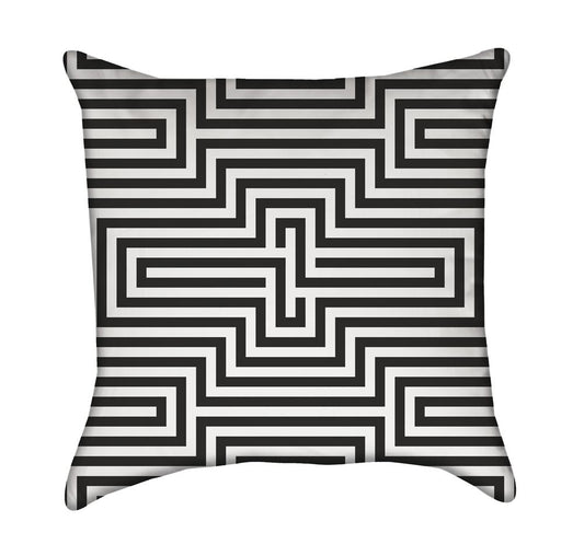 Abstract Modern Black and White Optical Illustion Throw Pillow