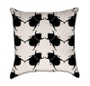 Bigger Beetle Army Black Insects on Crème Throw Pillow