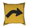 Slight Right Traffic Sign Throw Pillow