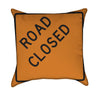 Road Closed Road Work Construction Orange Throw Pillow