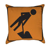 Man Shoveling Road Work Orange Construction Throw Pillow