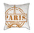 Orchre Paris France Travel Stamp Throw Pillow