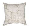 Tan Architectural Blueprint on Beige Throw Pillow