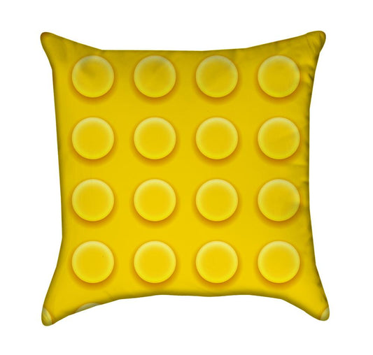 Yellow Childrens Construction Blocks Throw Pillow