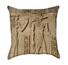 Isis and Crocodile God Seth Egyptian Heiroglyphics Beige Throw Pillow