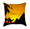 Egyptian Camels and Pyramid African Sunset Throw Pillow
