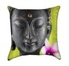 Buddha Face Lime Green Zen Spa Throw Pillow
