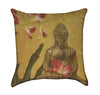 Neutral Brown Toned Budda With Orchids Throw Pillow