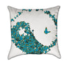 Tourquoise Butterfly Yin Yang Zen Yoga Throw Pillow