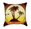 Orange and Brown Tropical Sunset Hawaii Throw Pillow