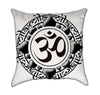 Black and White Aum Zen Mandalla Yoga Throw Pillow