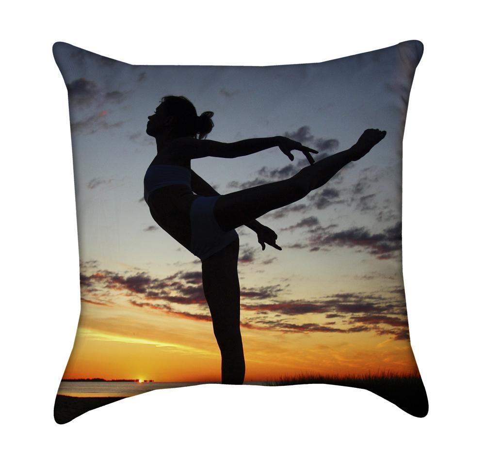 Gymnastic Sunrise Throw Pillow