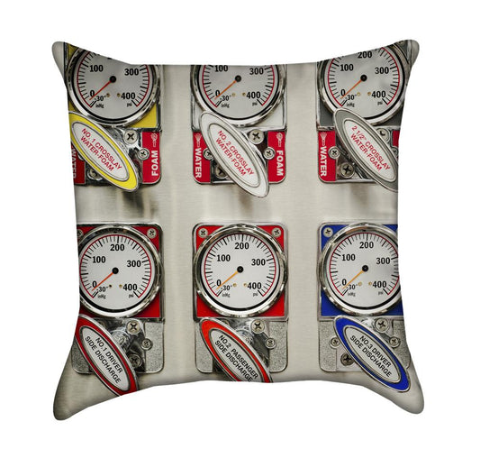 Fire Truck Pump Panel Throw Pillow