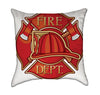Red Fire Engine Helmet Throw Pillow