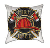 Black Fire Engine Helmet Throw Pillow
