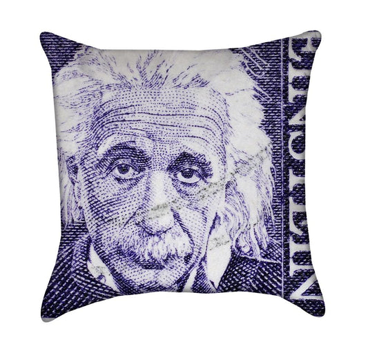 Blue Albert Einstein Stamp Throw Pillow