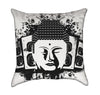 Buddha Head Black and White Music Throw Pillow