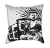 Music Buddha Black and White Throw Pillow