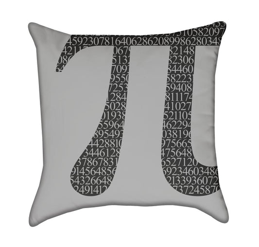 Grey Pi Nerdy Mathmatical Throw Pillow