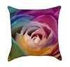 Rainbow Rose Floral Throw Pillow