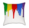 Artistic Rainbow Dripping Paint Throw Pillow