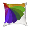 Abstract Green and Purple Colorful Rainbow Flower Throw Pillow
